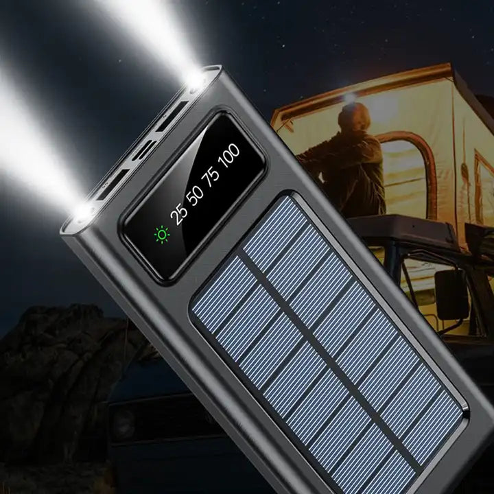 Solar Power Bank 20000mAh, Fast Charging Built in Cable ( UAE Delivery Time: 1-3 Days )