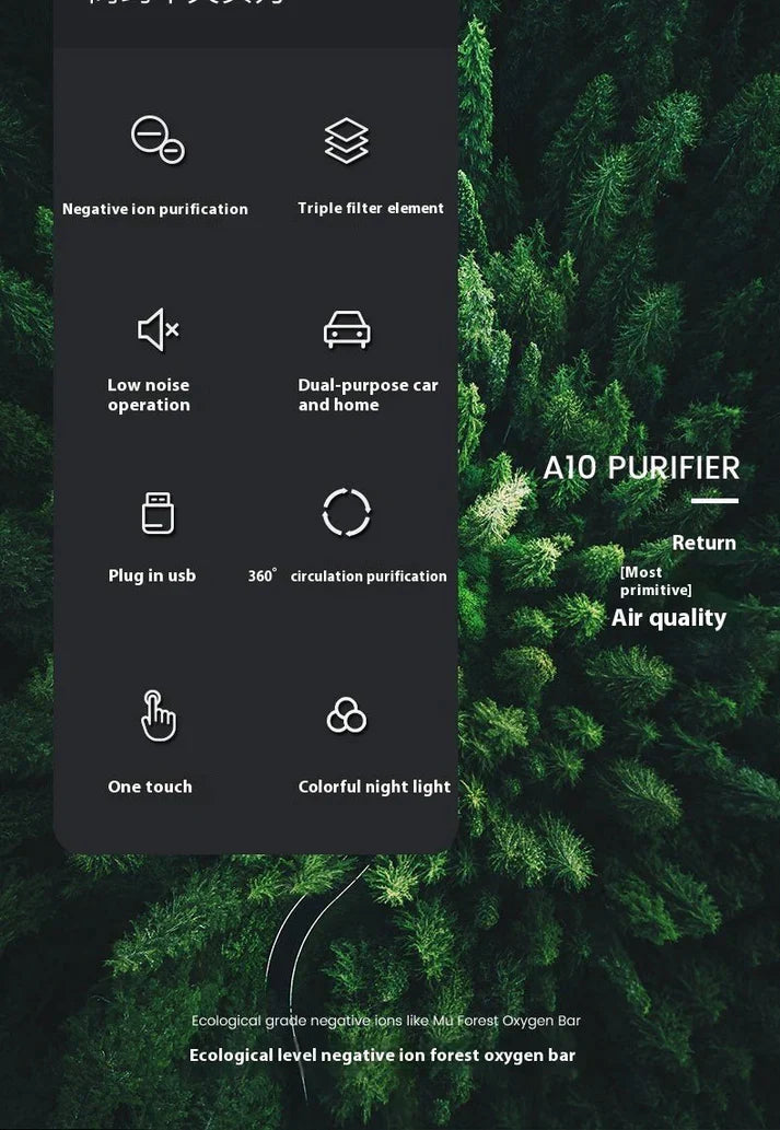 New Car Air Purifier Home Office Horse Running Light Except Flue Dust Purifier ( UAE Delivery Time: 1-3 Days )